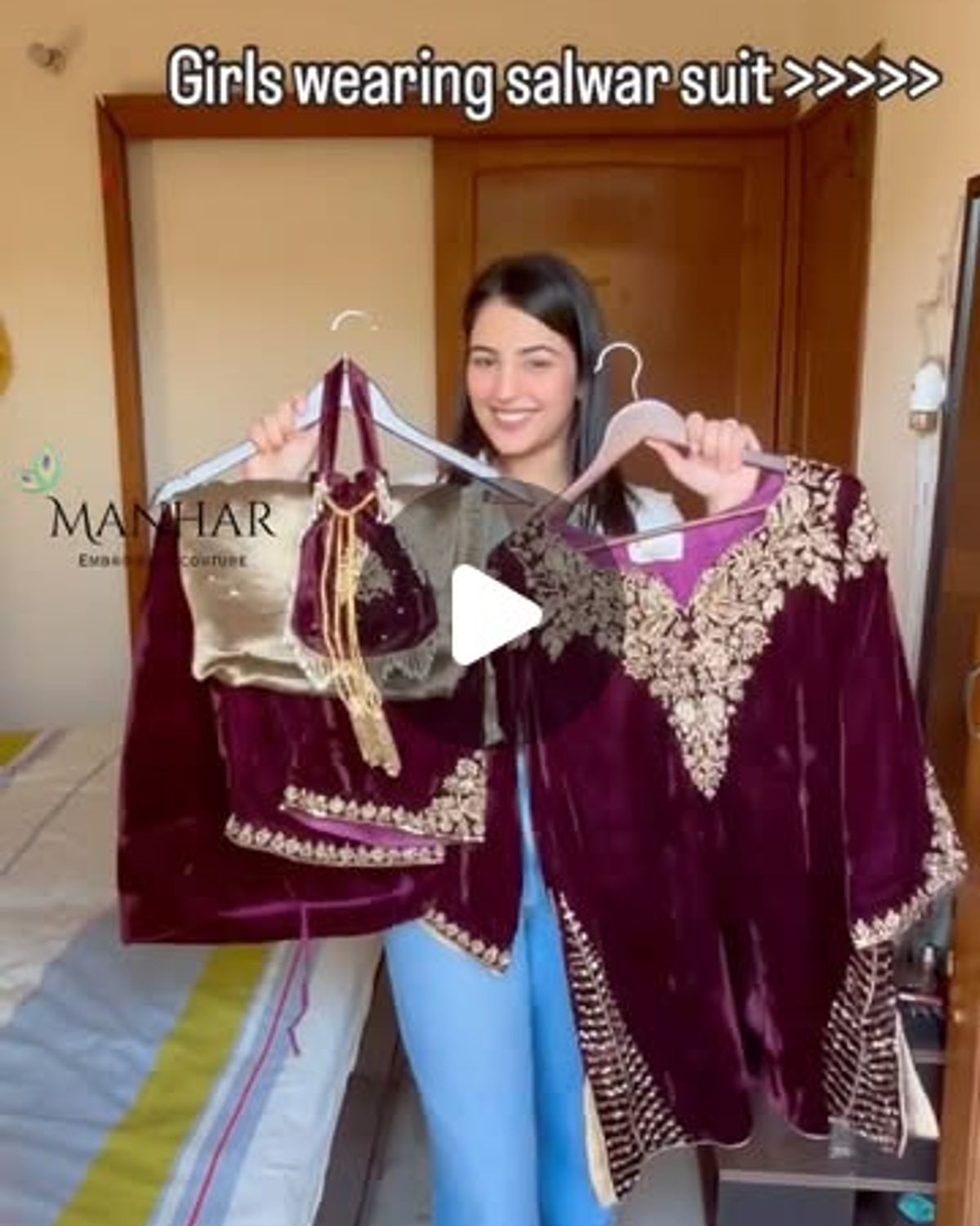 Wine Velvet Salwar Suit