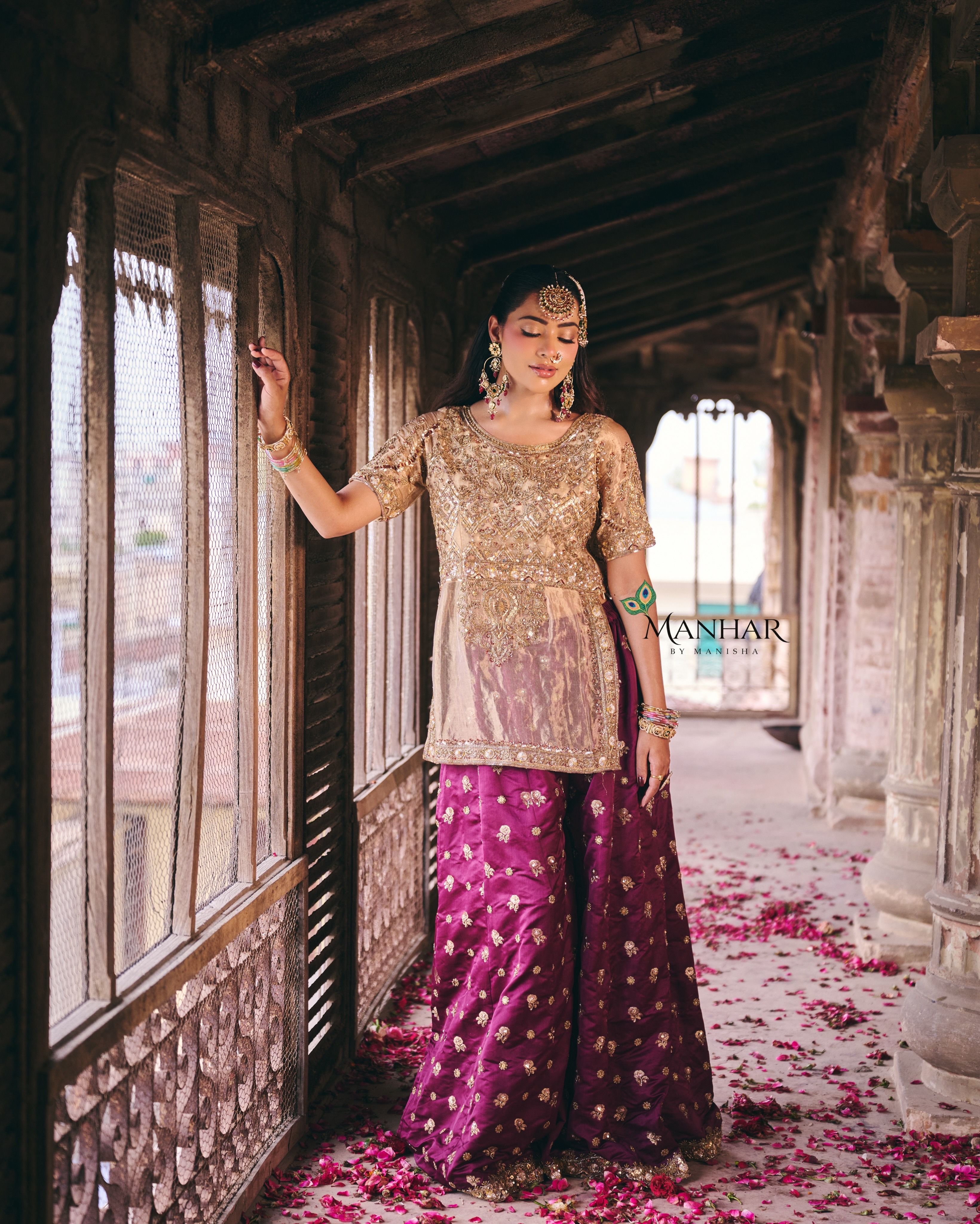 Gold and Wine Sharara