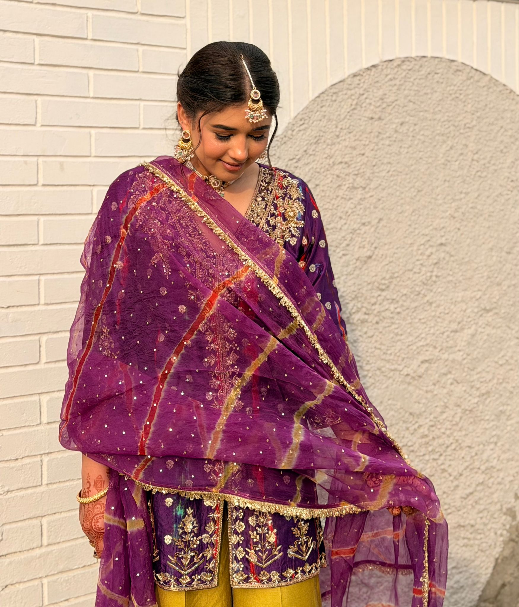 Purple Gold Pant set