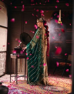 Gold and Green Gharara