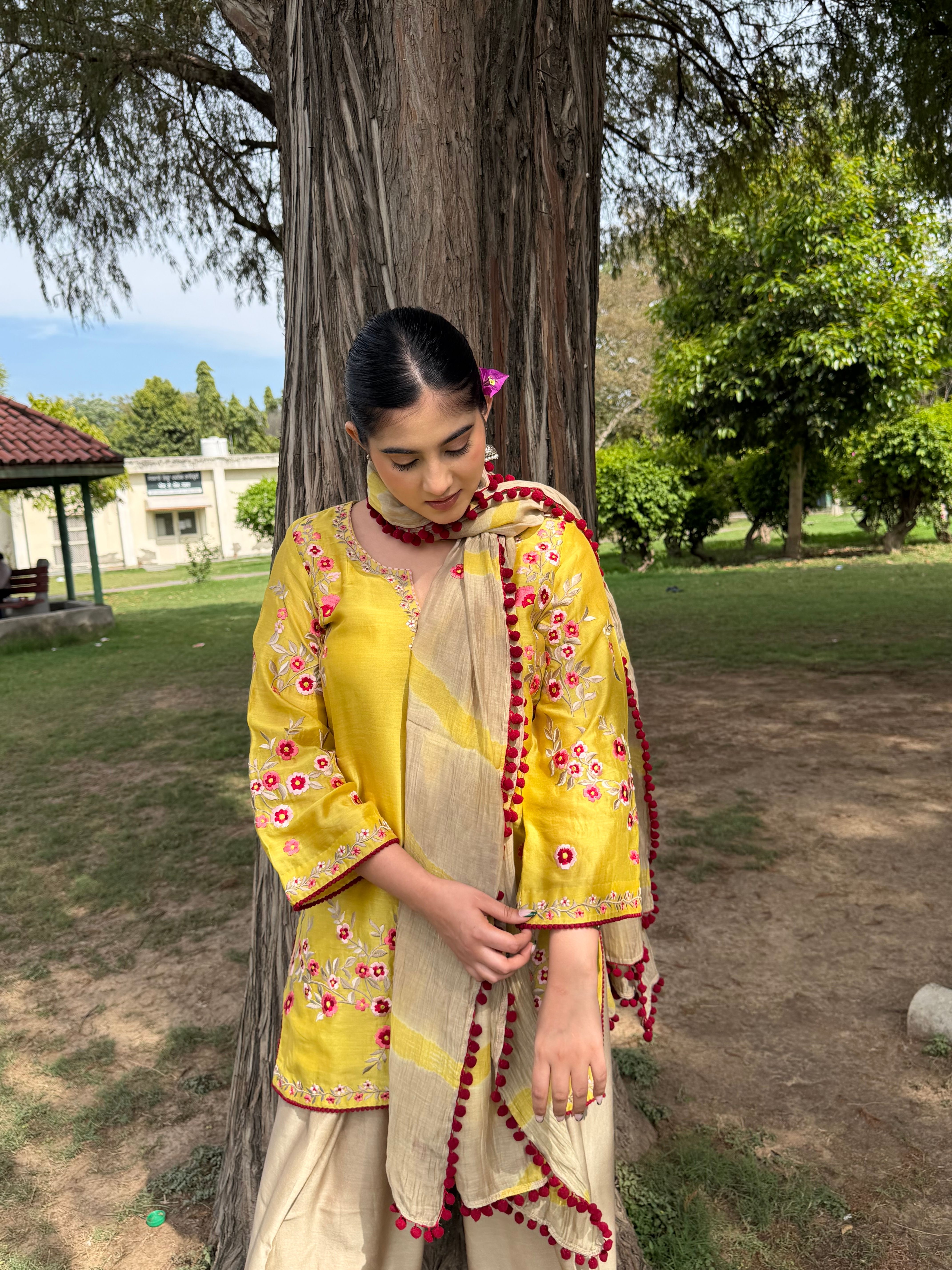 Marigold Gold Farshi Salwar