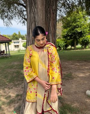 Marigold Gold Farshi Salwar