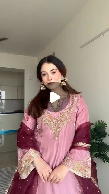 Dusty Rose and Wine A-Line Salwar Suit