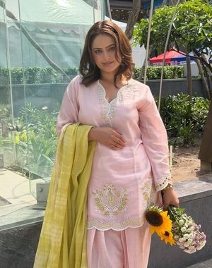 Baby Pink and Yellow Farshi Salwar
