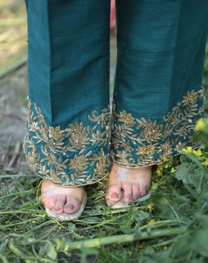 Emerald Teal and Wine Pant Set