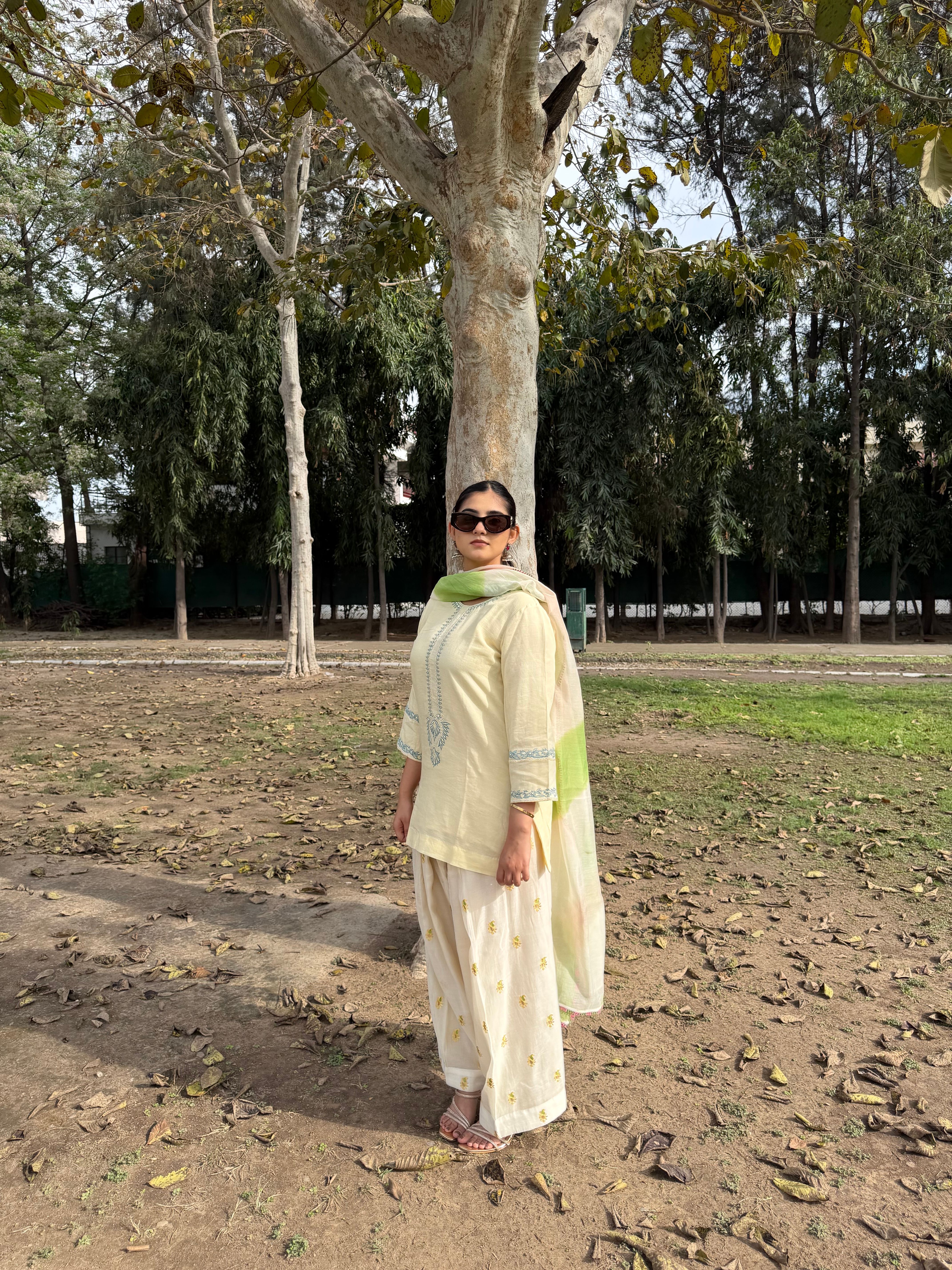 Lime Ivory Farshi Salwar