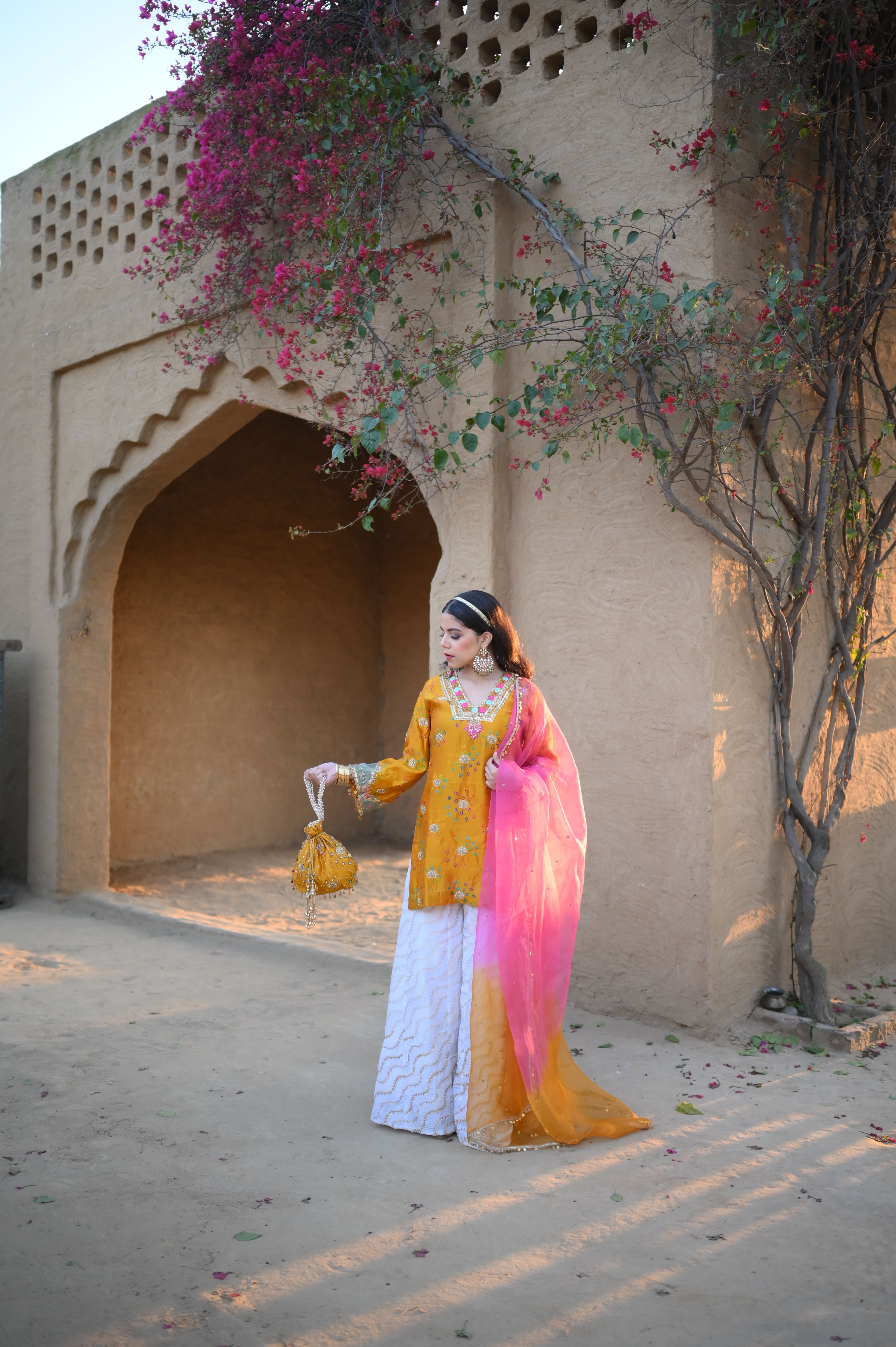 Marigold Sunset Sharara Set