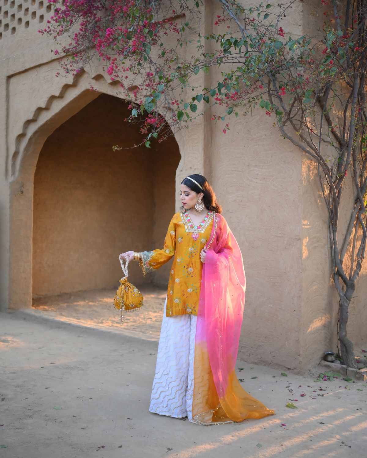 Marigold Sunset Sharara Set