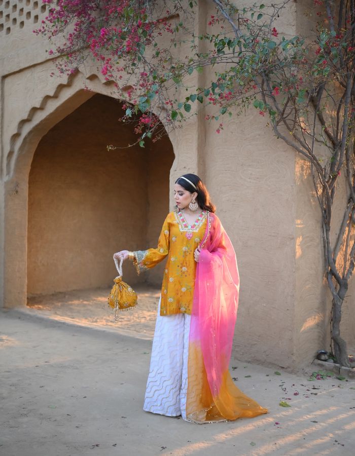 Marigold Sunset Sharara Set