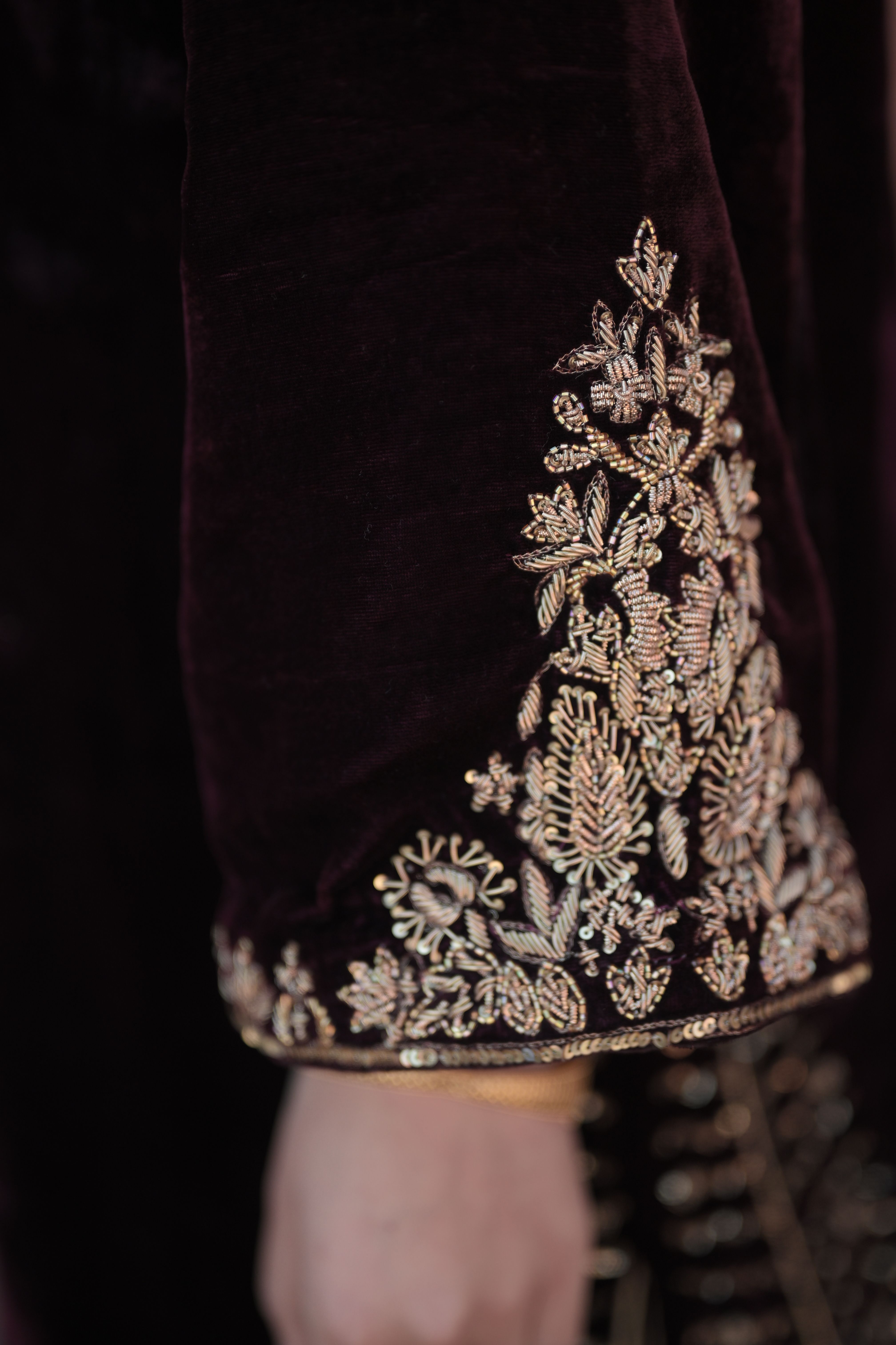 Wine Velvet Salwar Suit