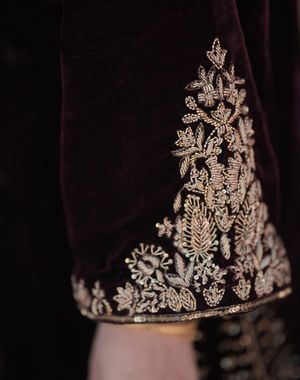 Wine Velvet Salwar Suit