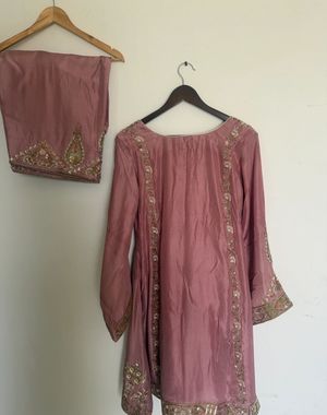 Dusty Rose and Wine A-Line Salwar Suit