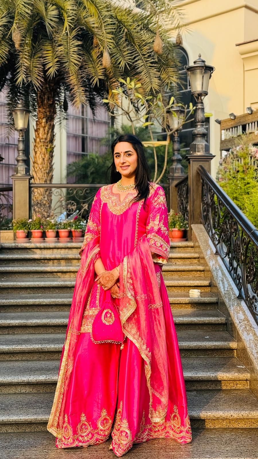 Fuchsia Pink Sharara Set