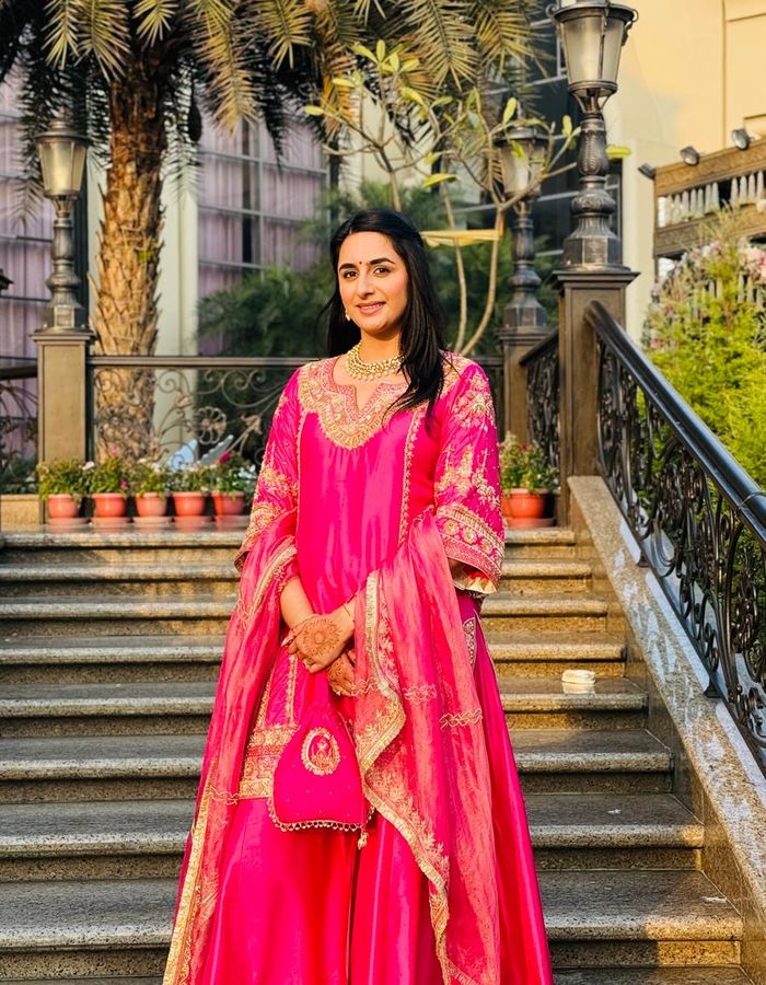 Fuchsia Pink Sharara Set