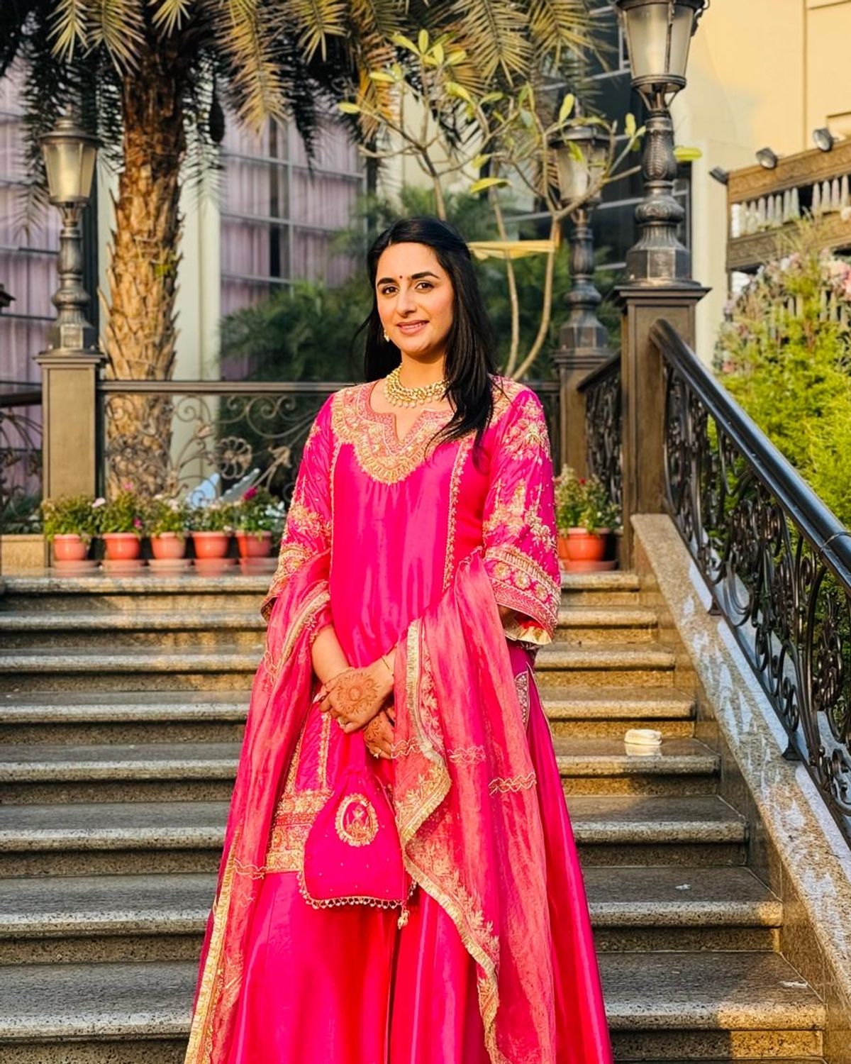 Fuchsia Pink Sharara Set