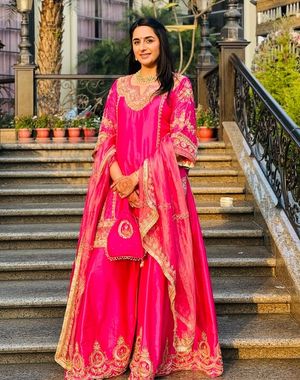 Fuchsia Pink Sharara Set