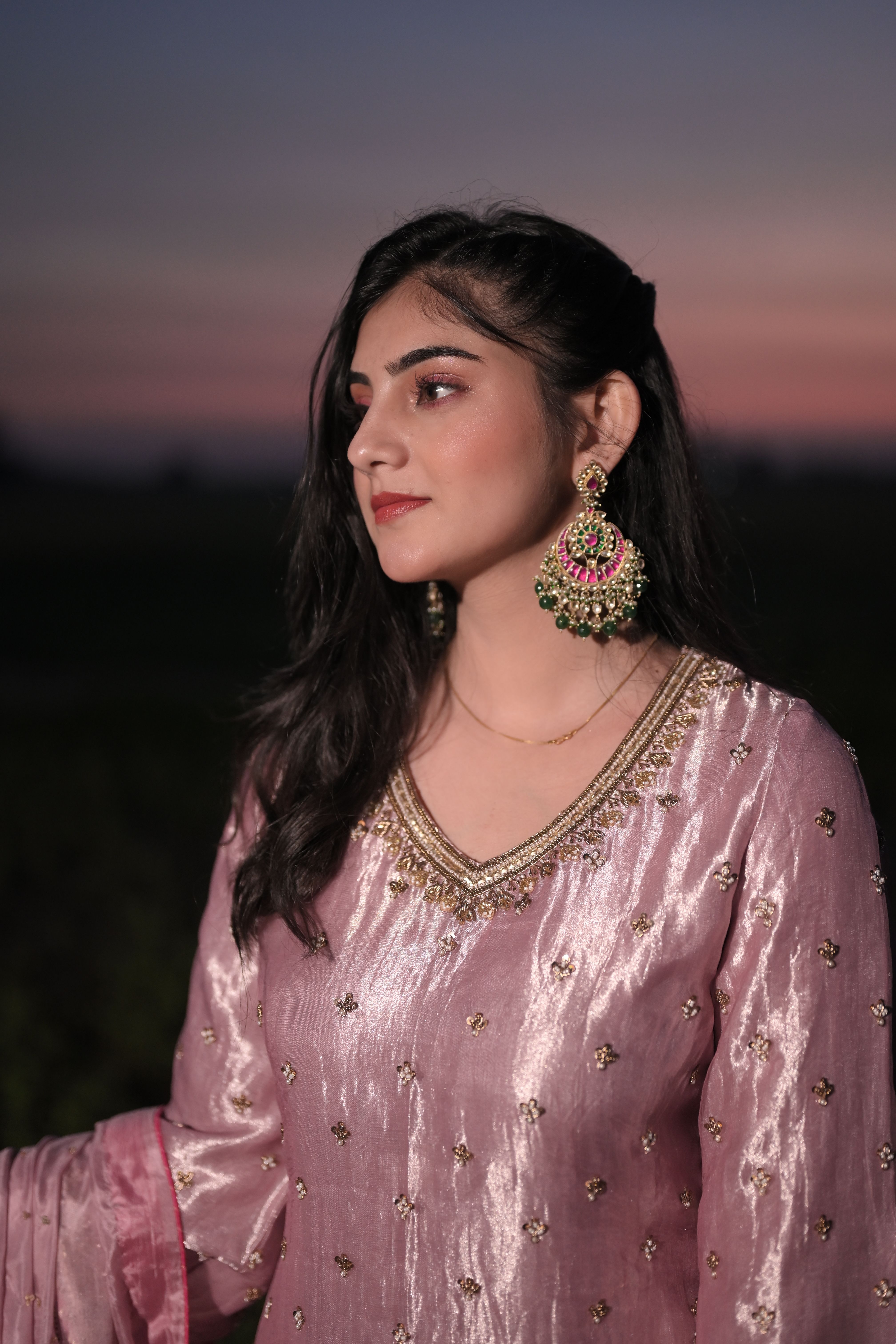 Misty Rose Sharara Set
