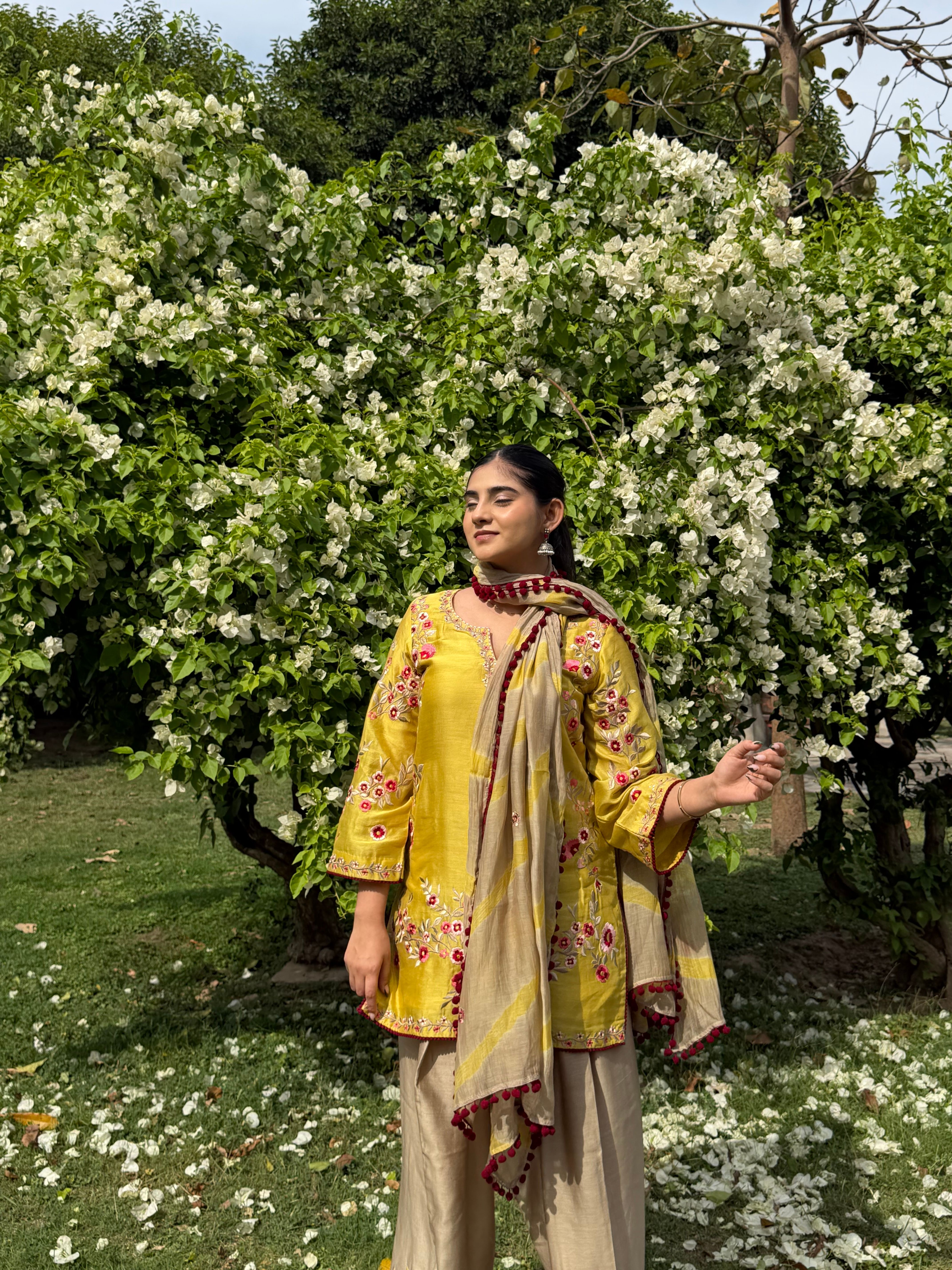 Marigold Gold Farshi Salwar