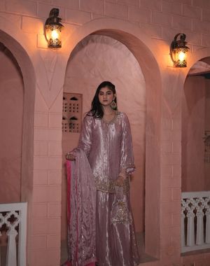 Misty Rose Sharara Set