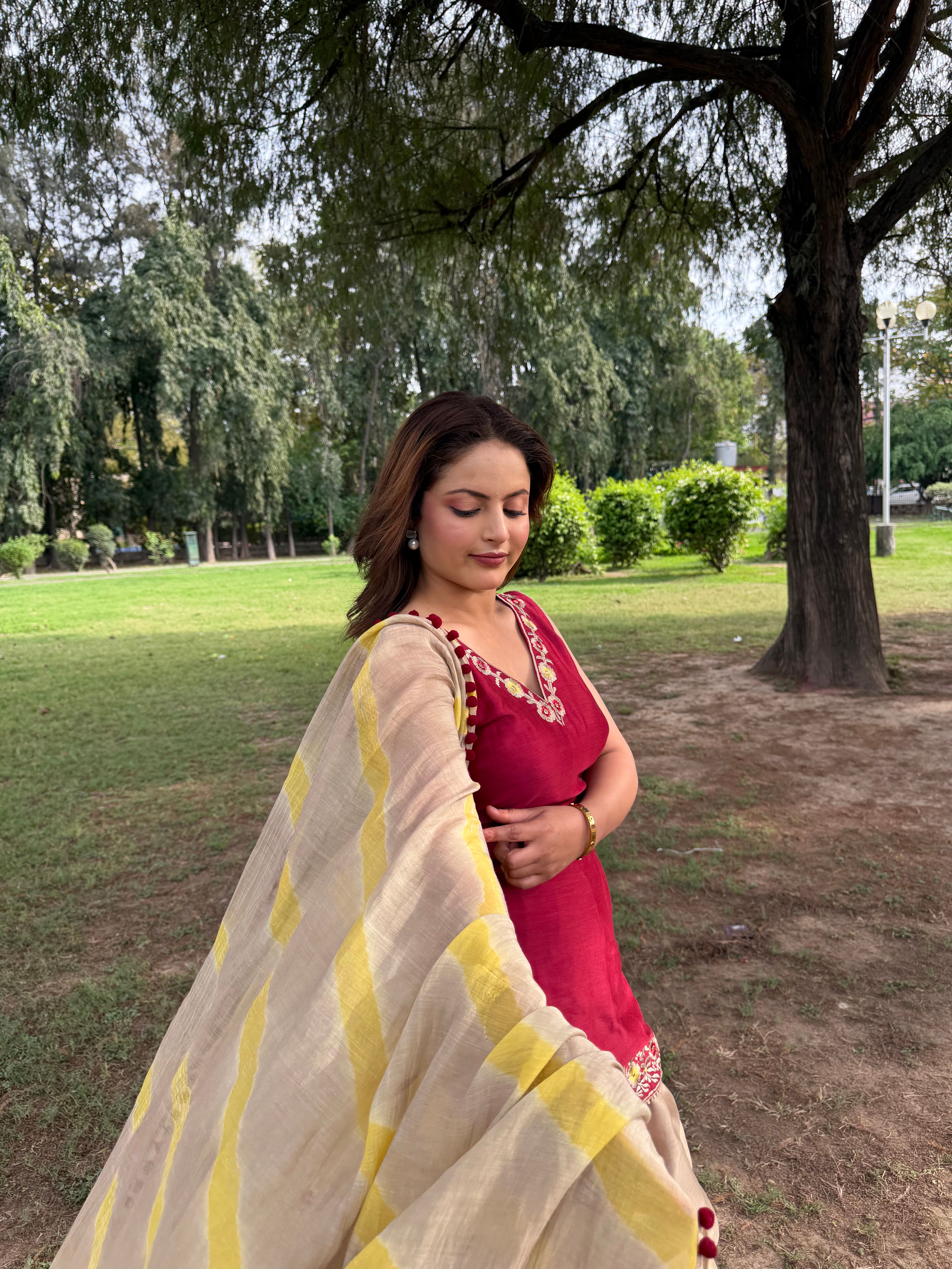 Maroon Mocha Farshi Salwar