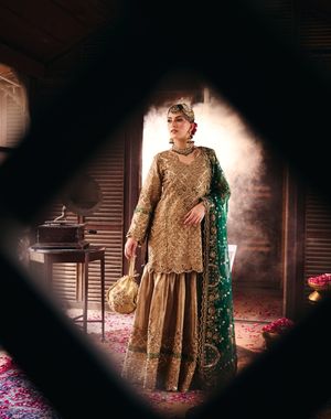Gold and Green Gharara