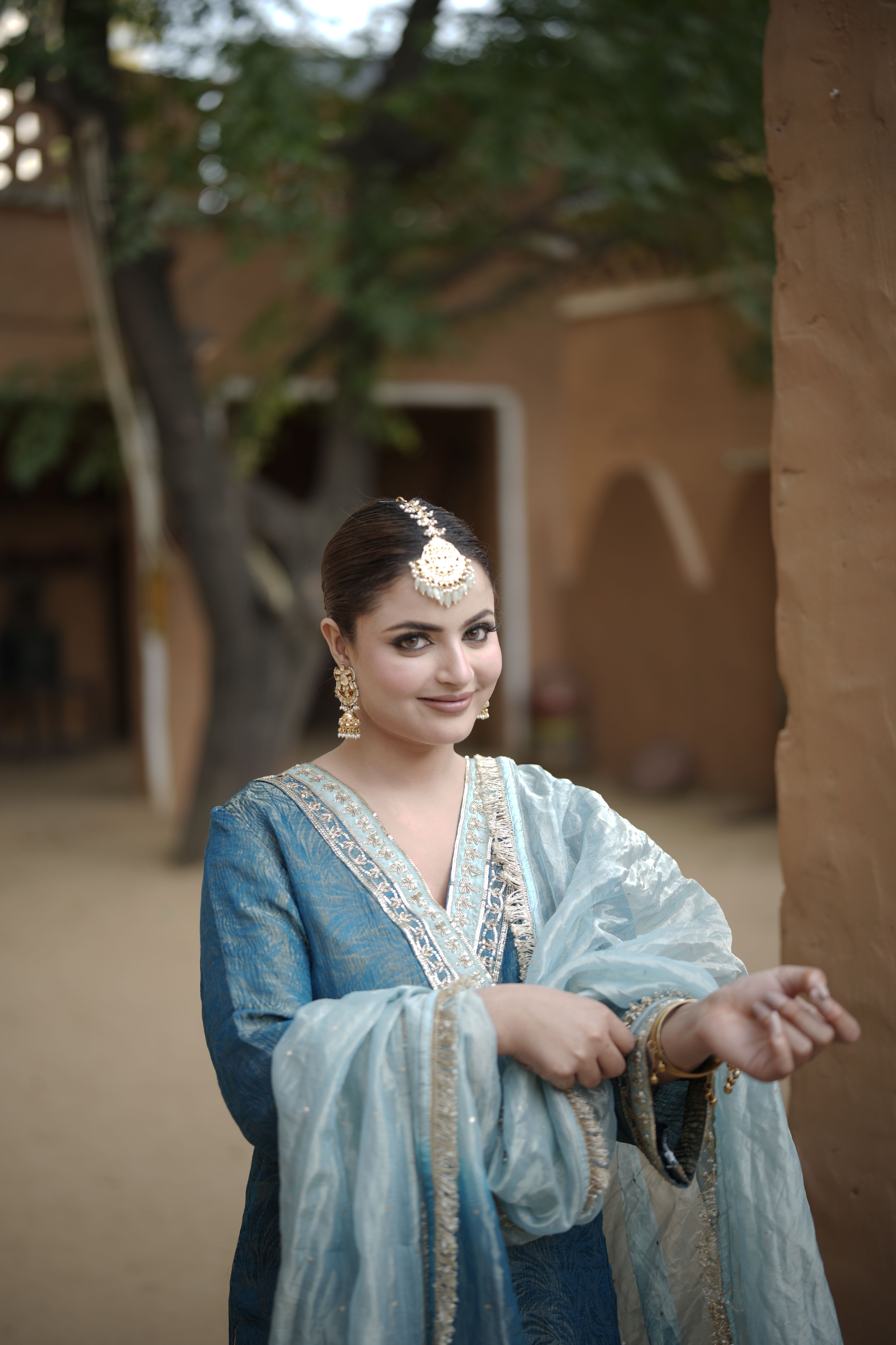 Teal Blue Farshi Salwar Suit