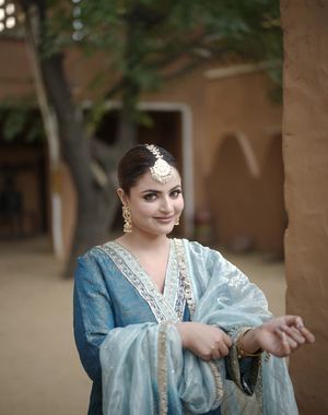 Teal Blue Farshi Salwar Suit
