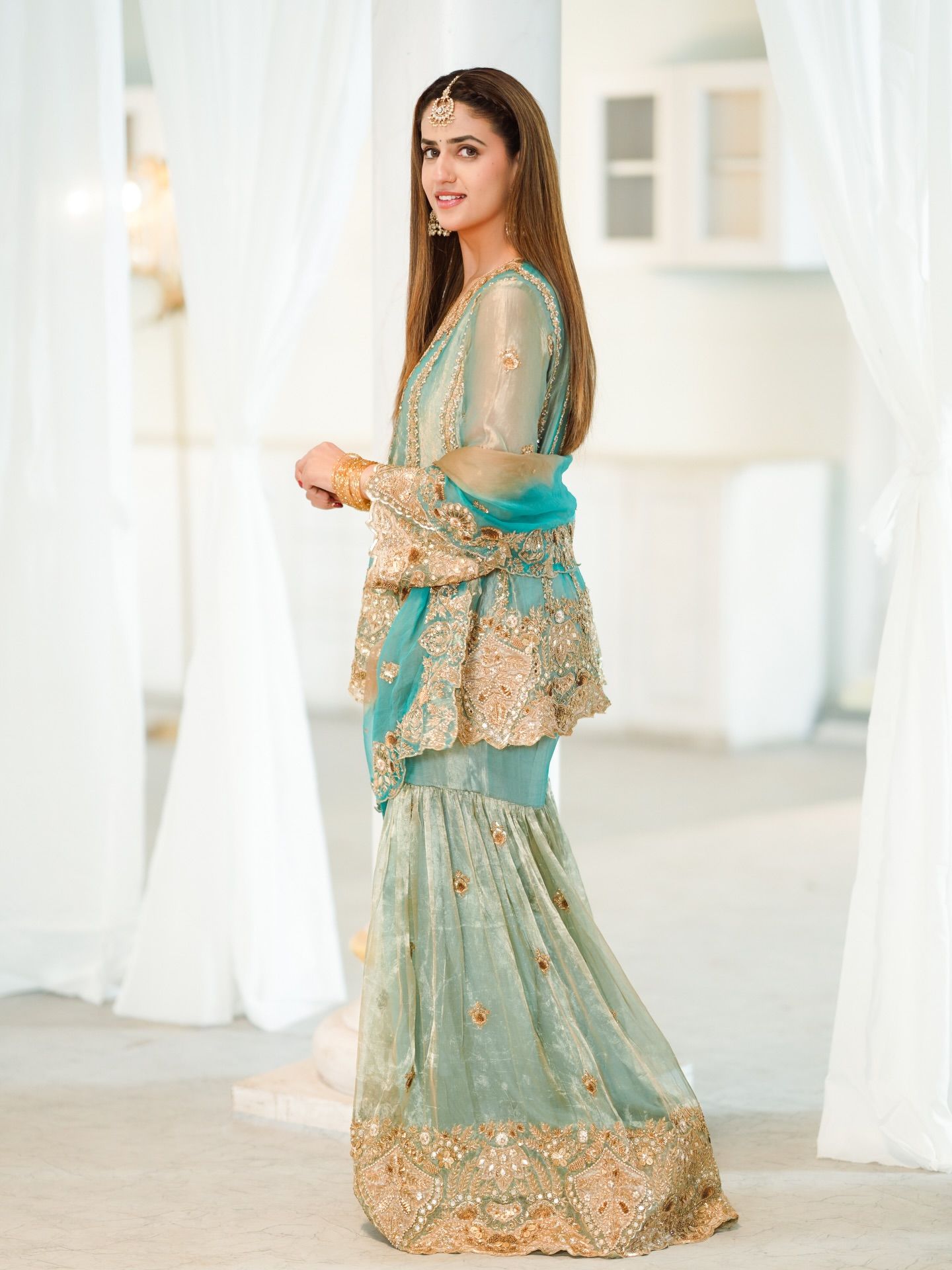 Pranjal Dahiya in Blue Gharara