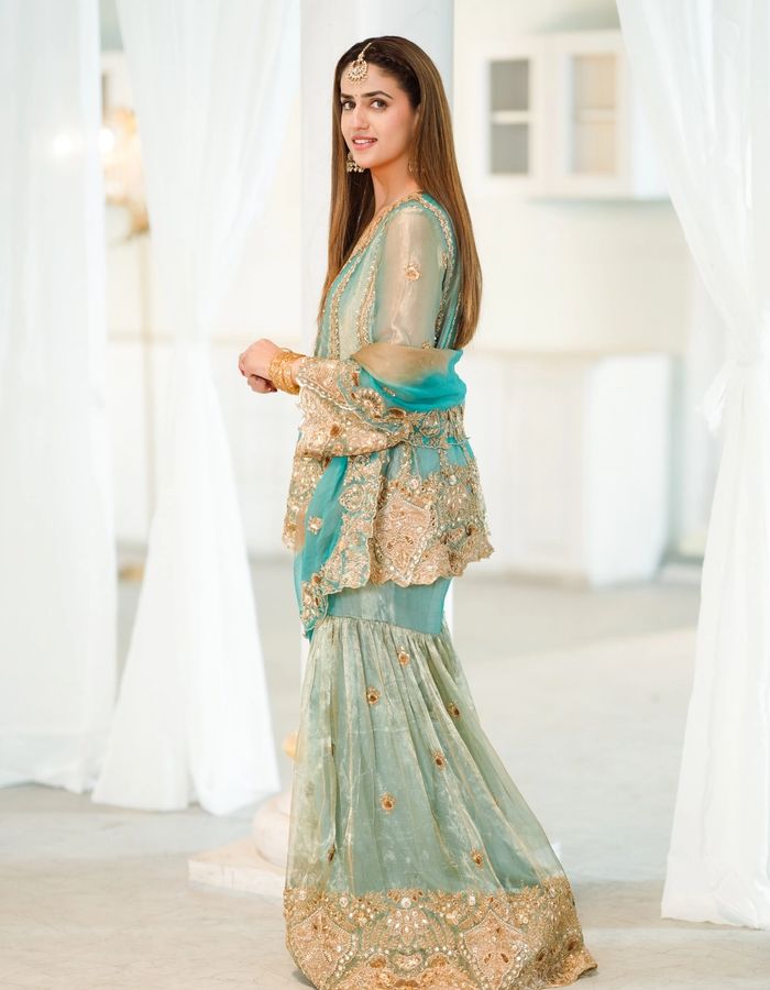 Pranjal Dahiya in Blue Gharara