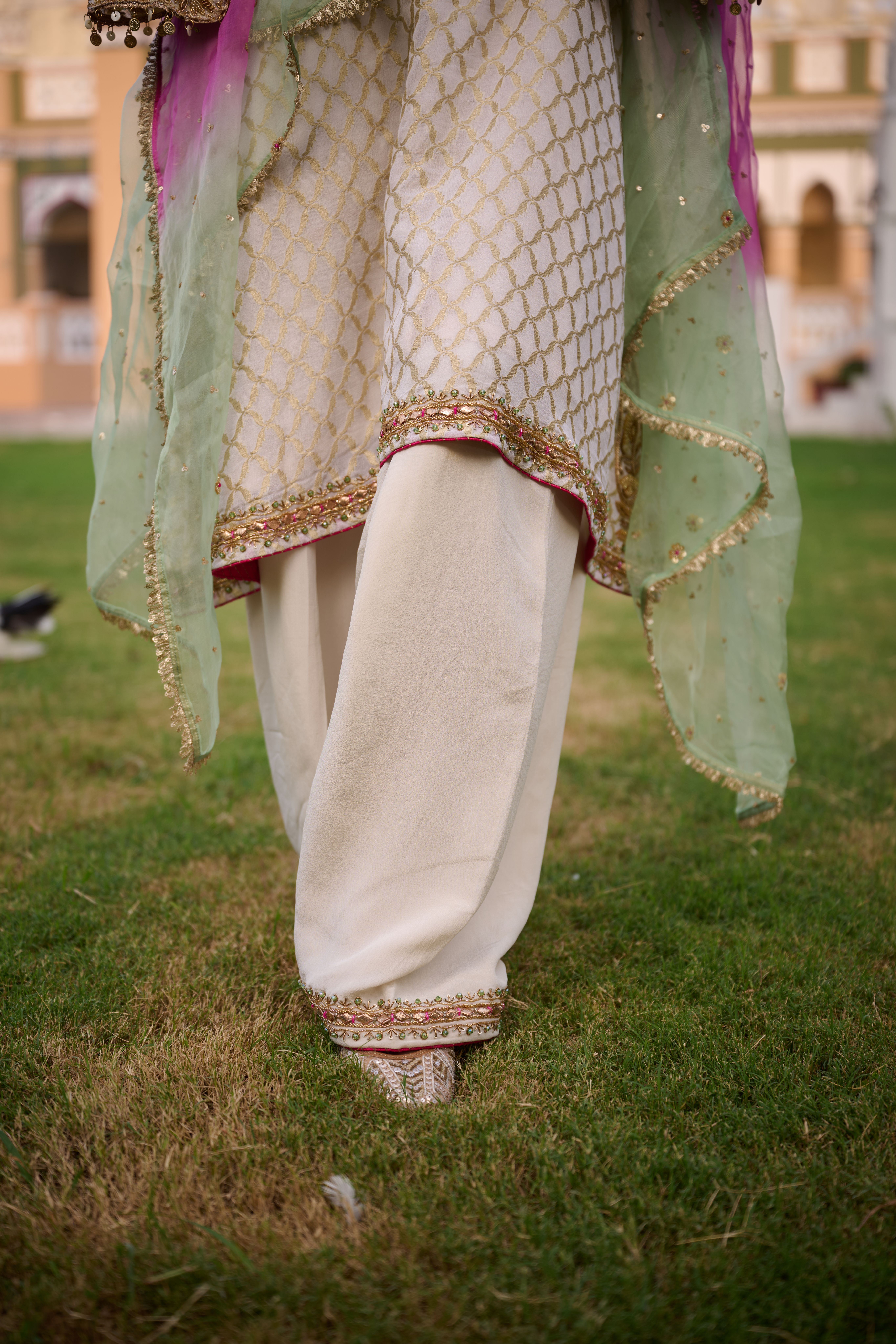Ivory A line Salwar Suit