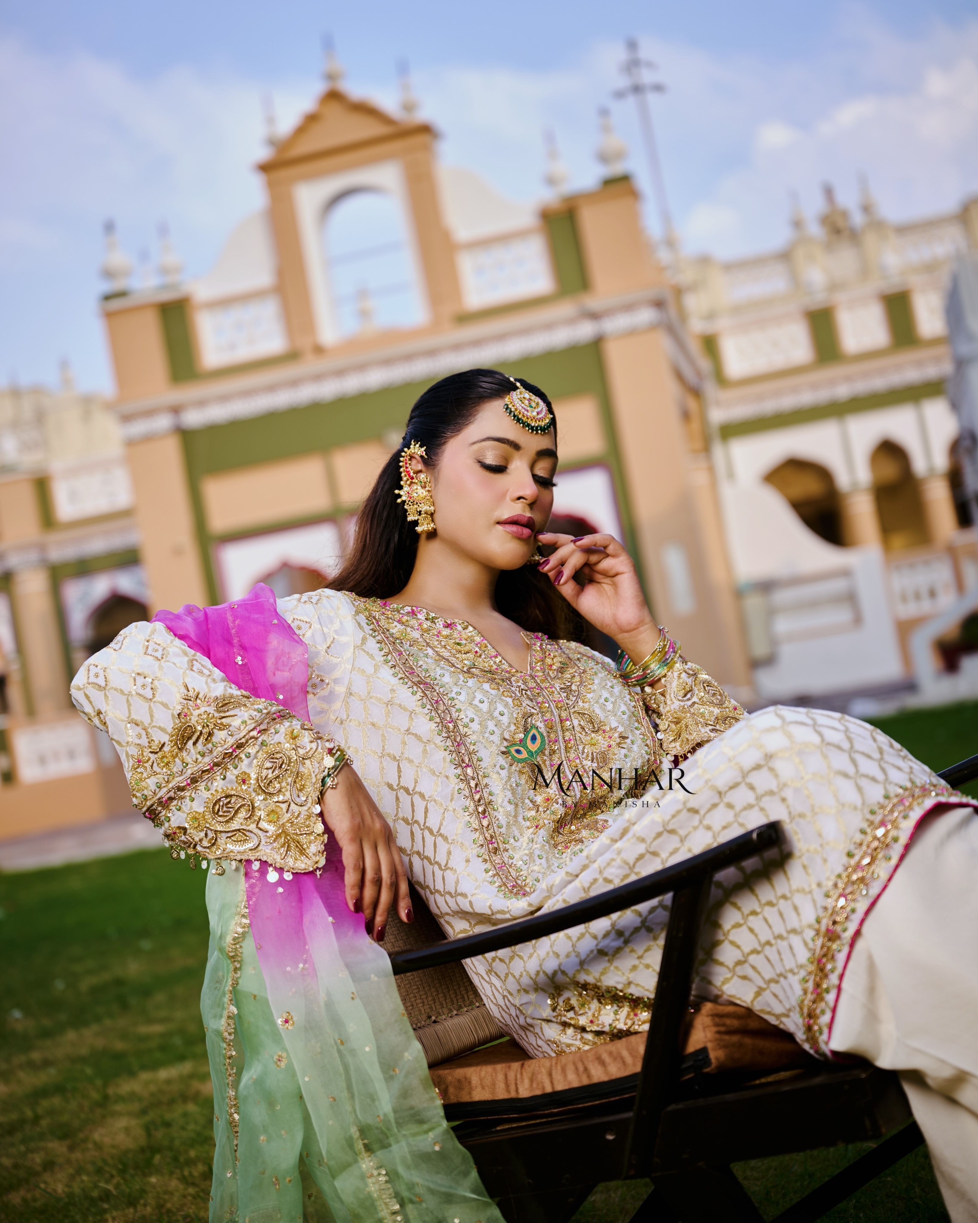 Ivory A line Salwar Suit