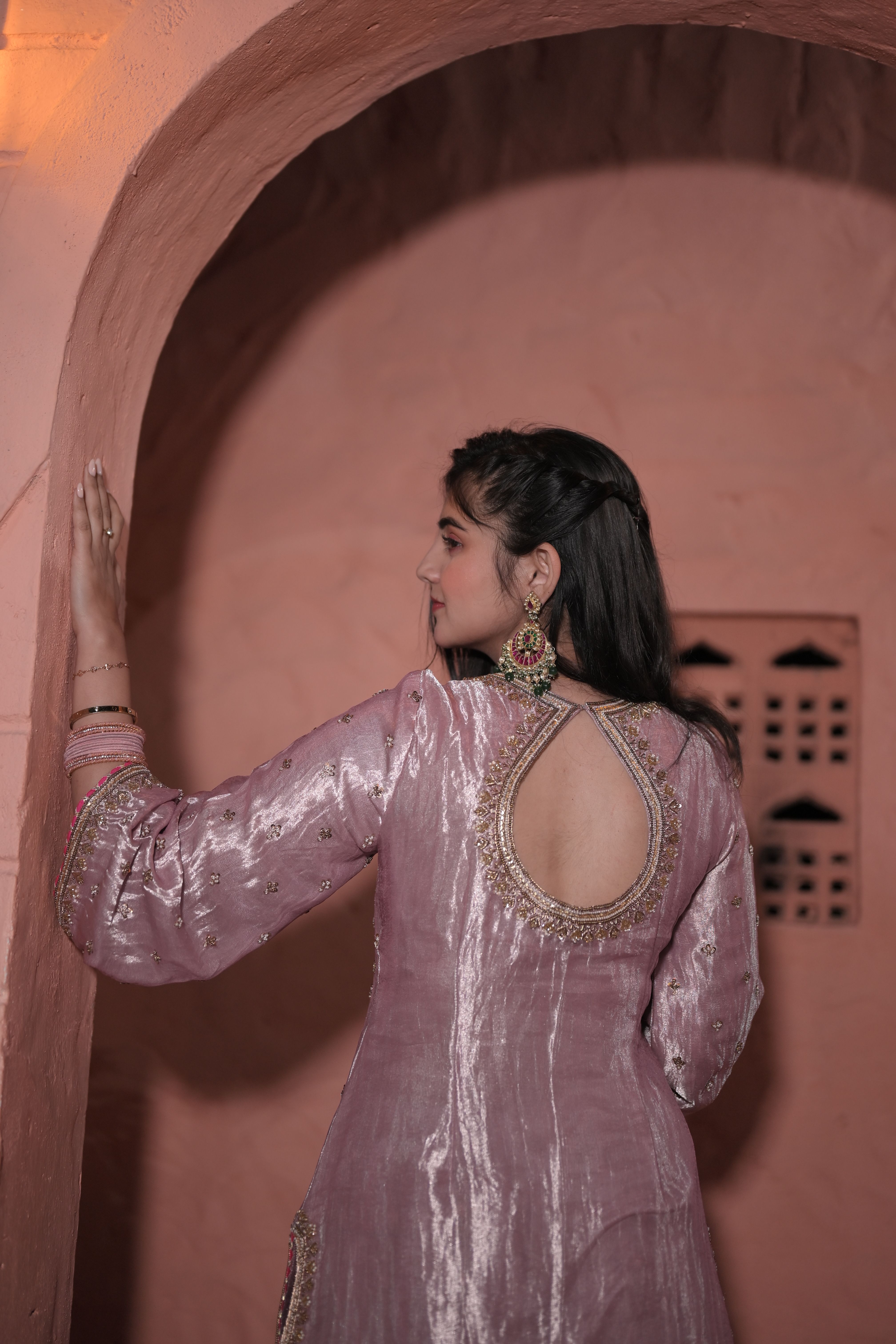 Misty Rose Sharara Set
