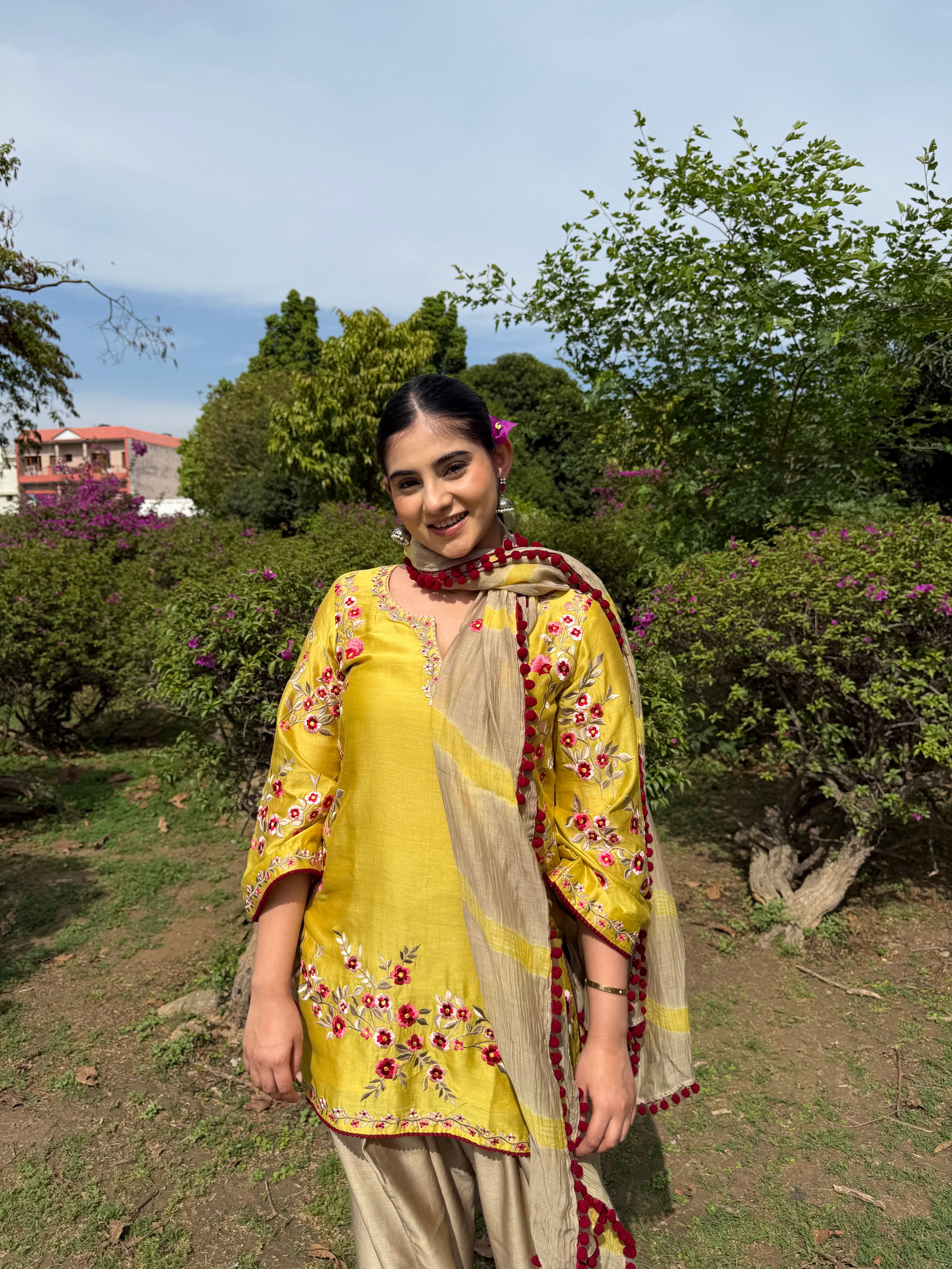 Marigold Gold Farshi Salwar