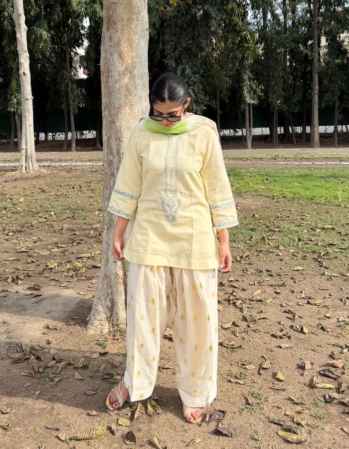Lime Ivory Farshi Salwar