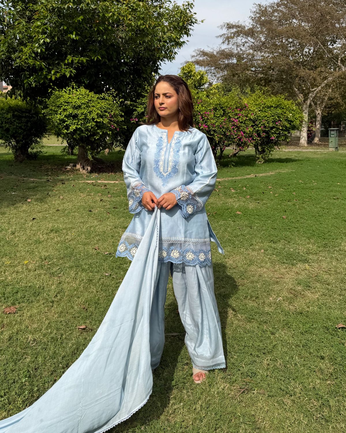 Powder Blue Farshi Salwar