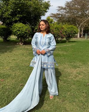 Powder Blue Farshi Salwar