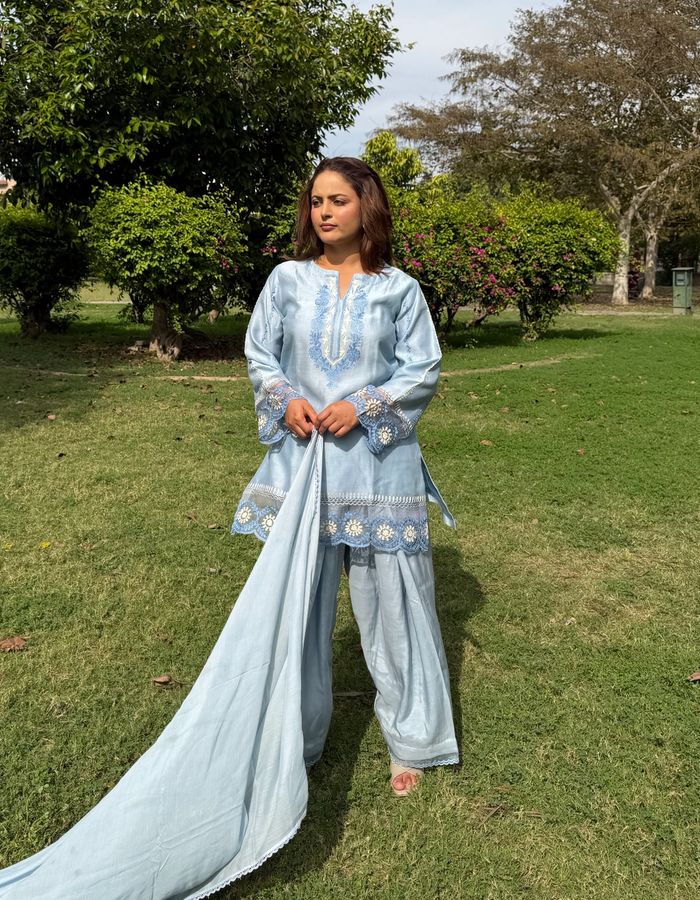 Powder Blue Farshi Salwar