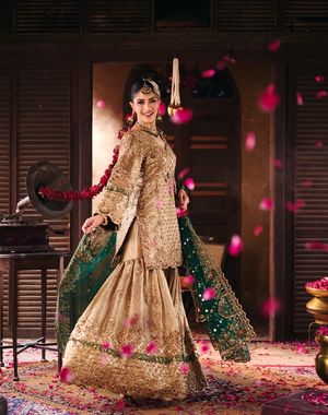 Gold and Green Gharara