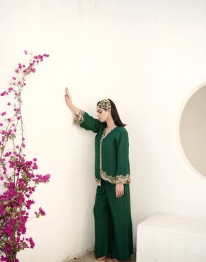 Dark Green High-Low Coord set