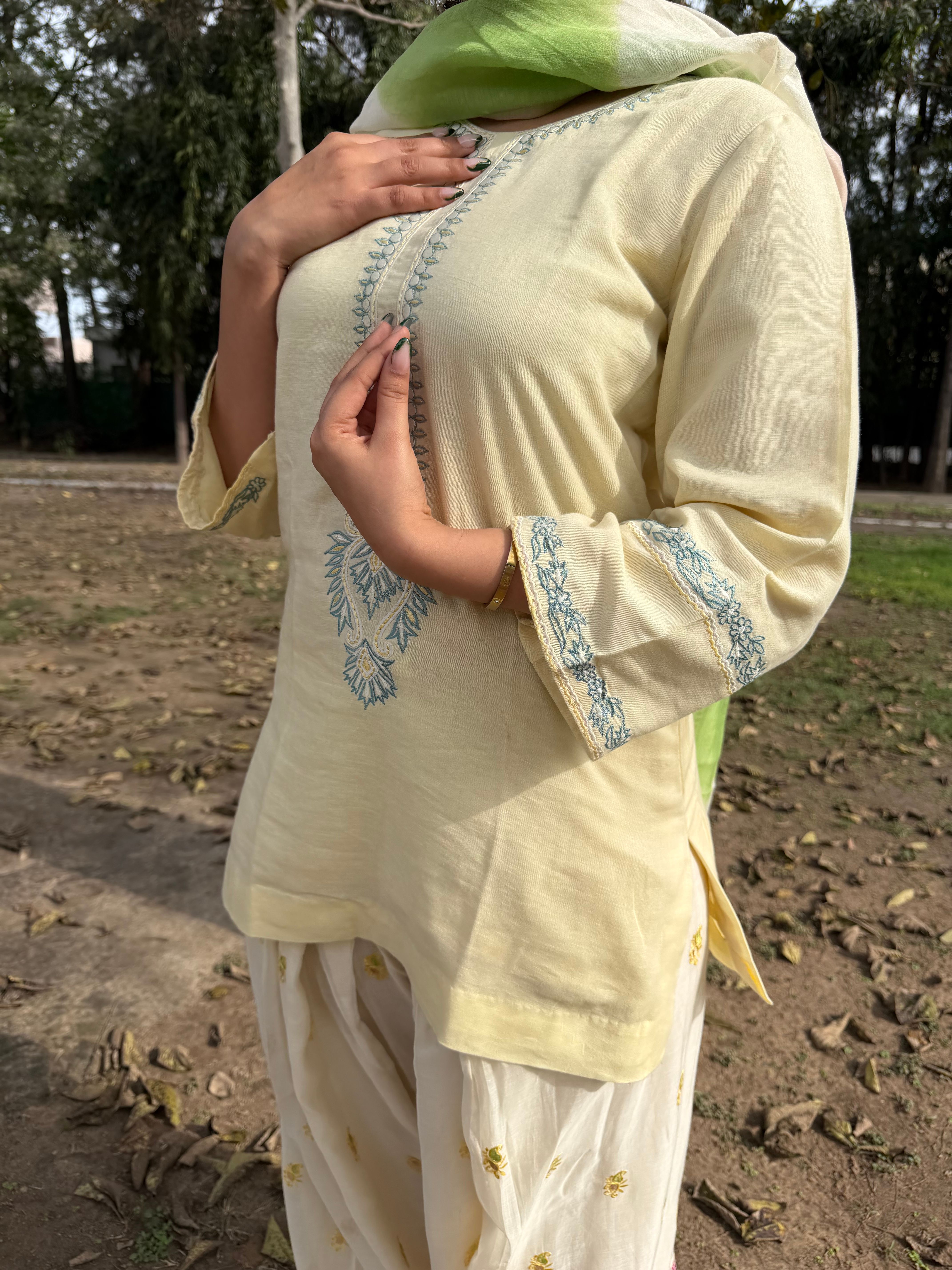 Lime Ivory Farshi Salwar