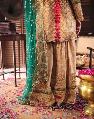 Gold and Green Gharara