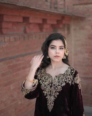 Wine Velvet Salwar Suit