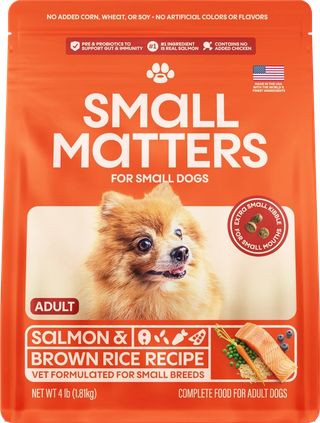 Salmon & Brown Rice Recipe front of kibble bag