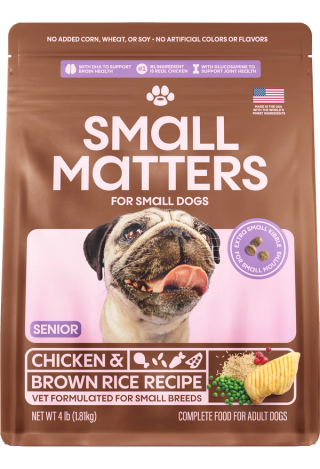 Chicken & Brown Rice Recipe Dry Dog Food for Senior Dogs Front of Pack