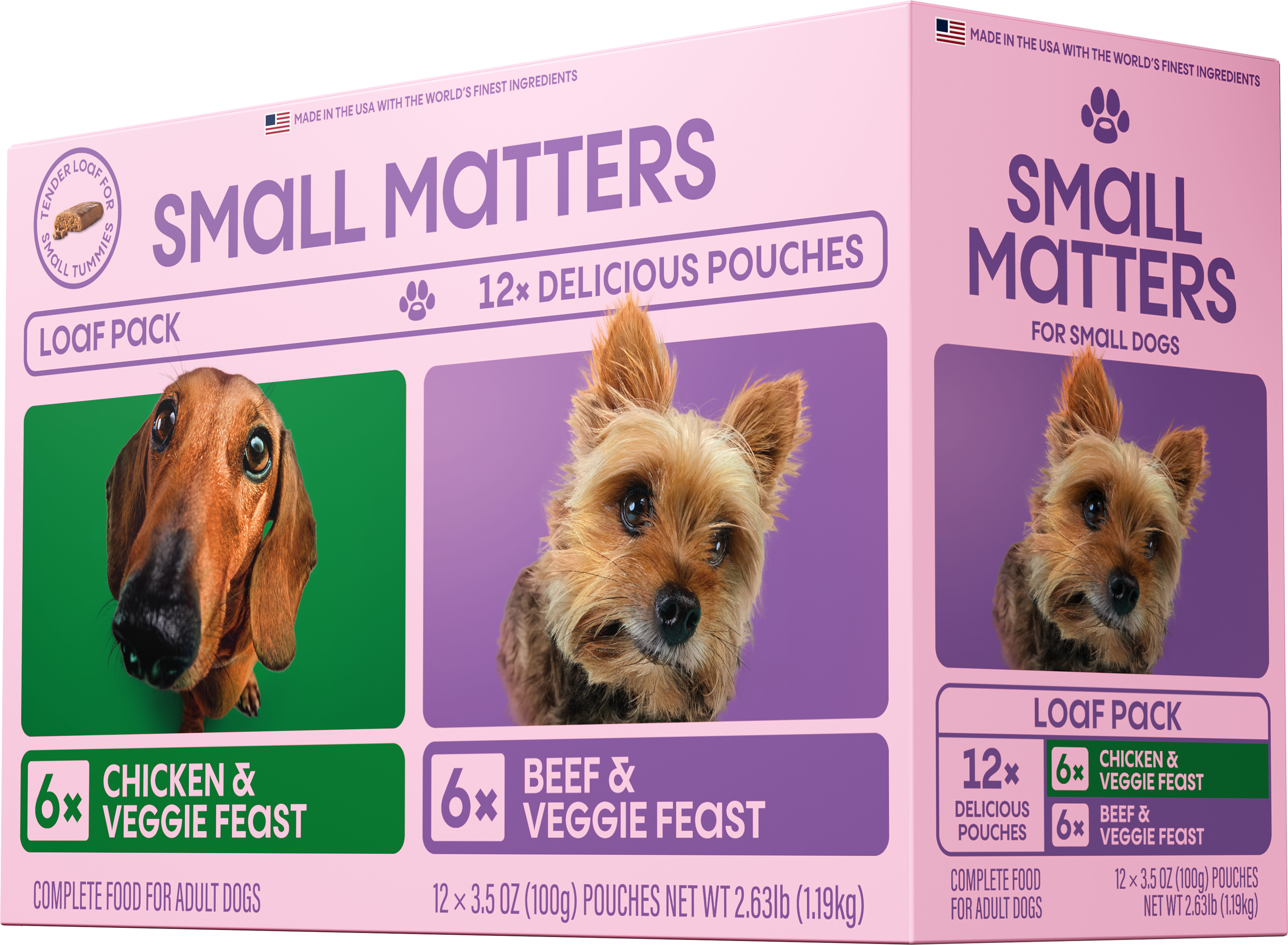 Loaf Variety Pack Wet Dog Food for Adult Dogs Side of Pack