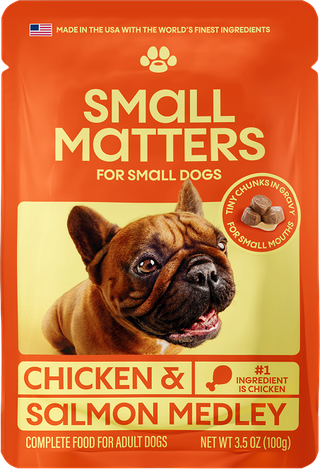 Chicken & Salmon Medley pouch front of pack