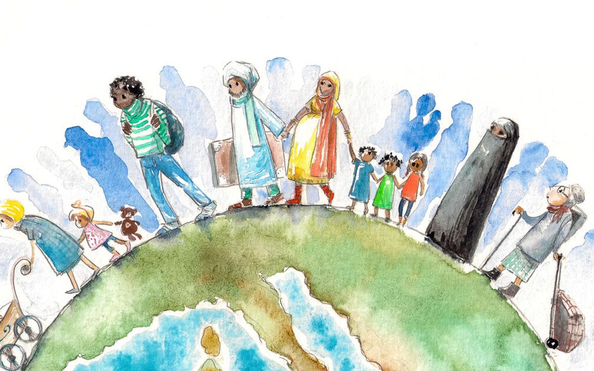 Migration rate over time across low-income, middle-income and high-income countries