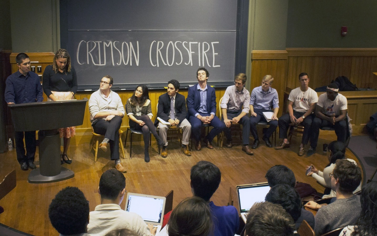 A debate from the 2016 Undergraduate Council elections. (Photo credit: Aridenne A. Dews for the Harvard Crimson)