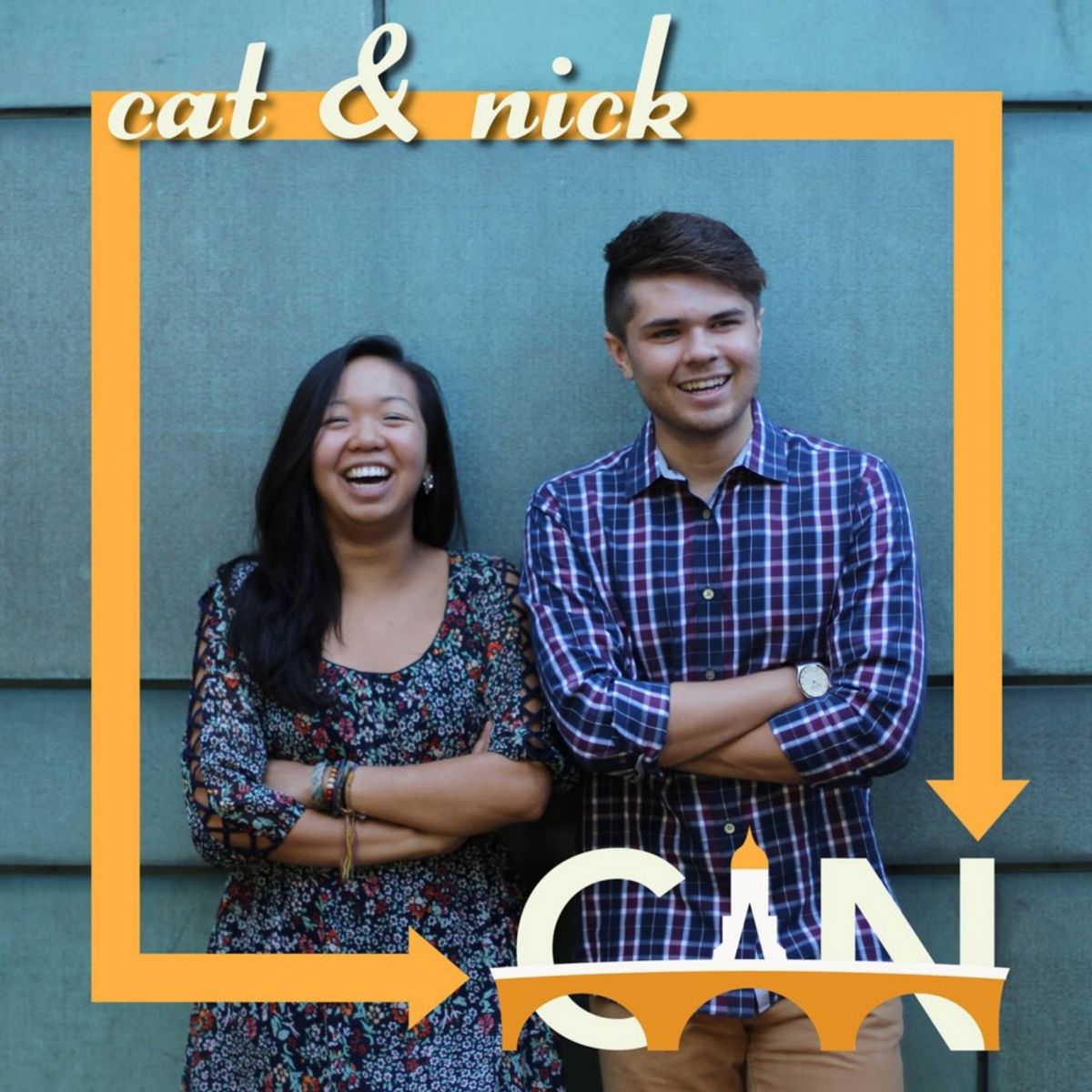 Catherine Zhang and Nicholas Boucher are pictured above in a campaign photo.