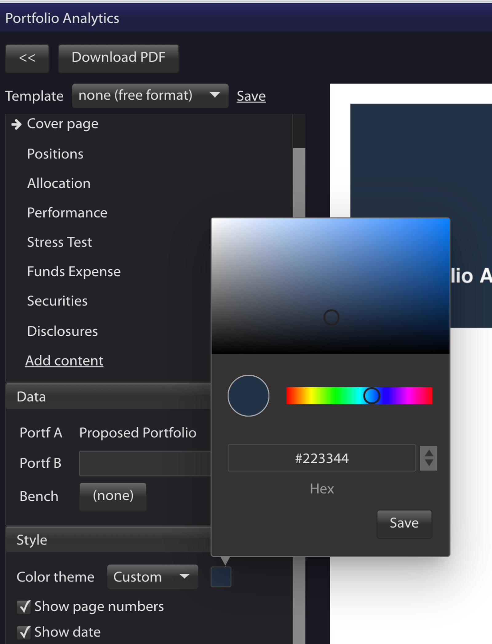 PDF Custom Colors